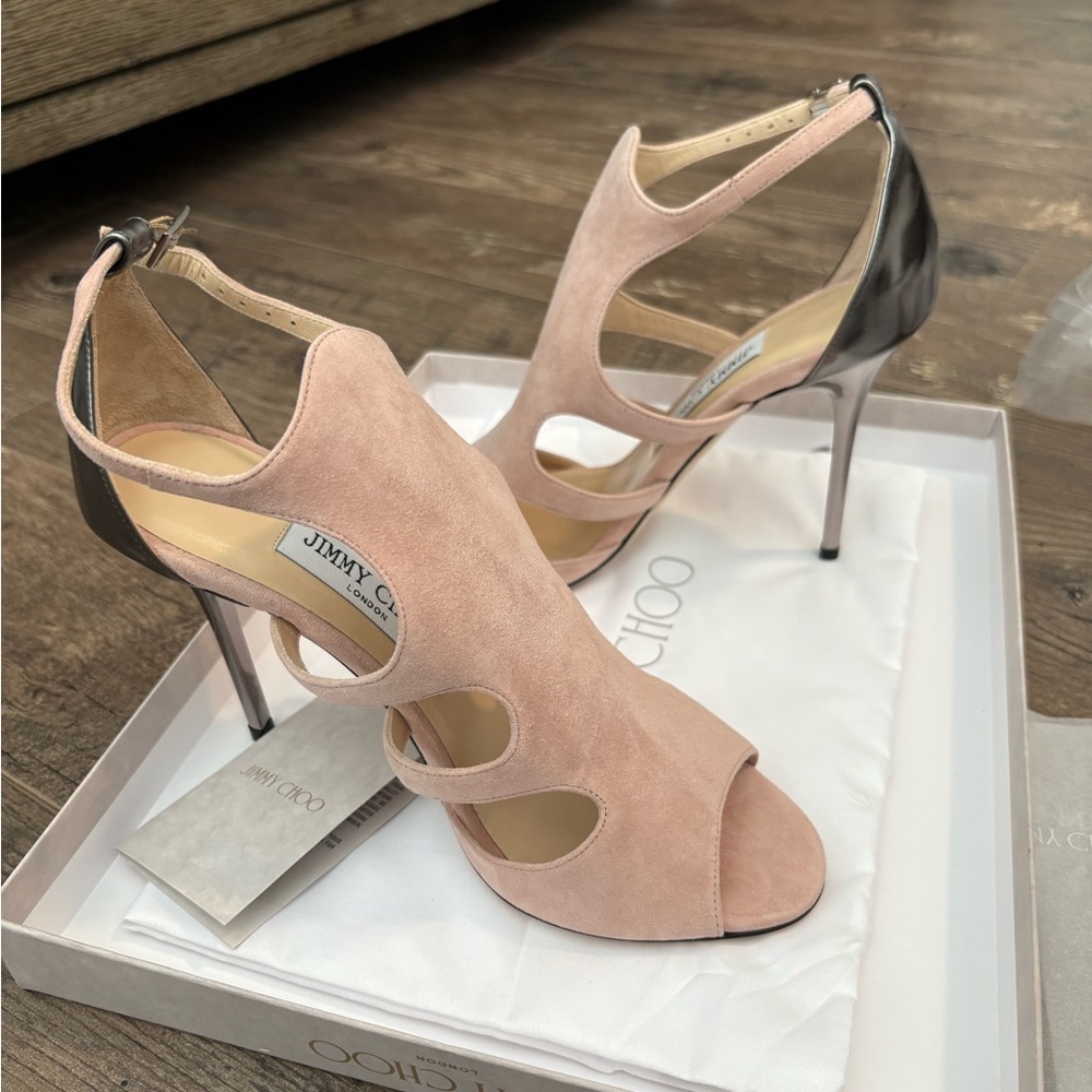 Jimmy Choo Pink and Silver Women's Sandals
